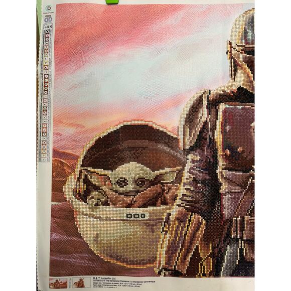 Mandalorian & Grogu Finished Partial Drill Diamond Painting 100x55cm Star Wars - Picture 8 of 13